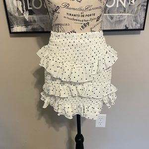 Nasty Gal White with Black Polka Dots Mini Skirt